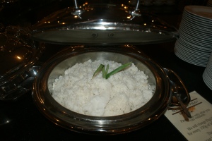 Steamed rice and pandan
